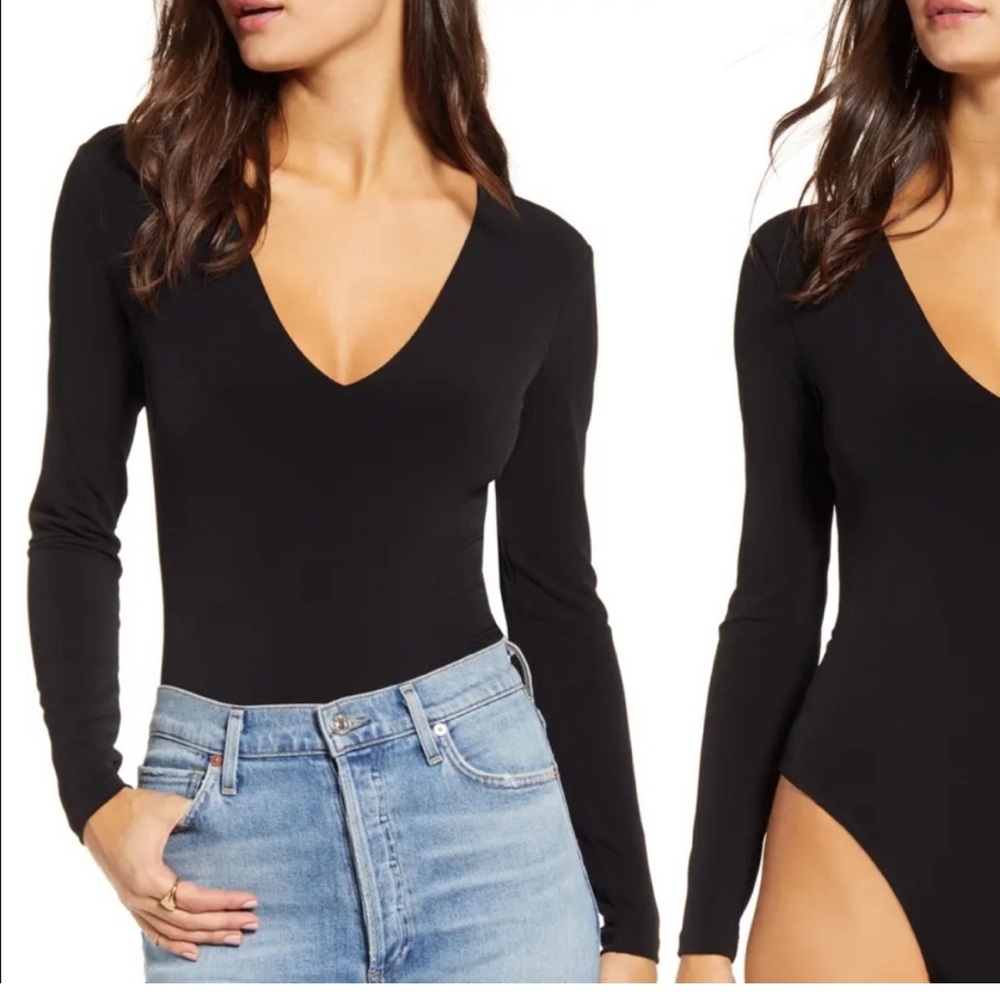Leith Black V Neck Bodysuit